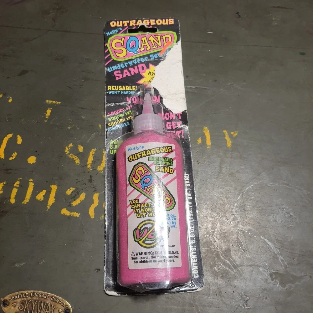 RARE Vintage 1990s Roseart Pink SQAND Underwater Sculpting Sand, Sealed Bottle